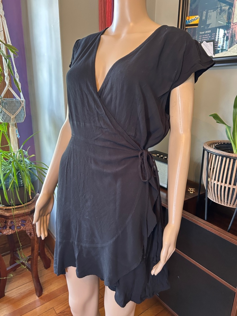 Black Wrap Short Dress